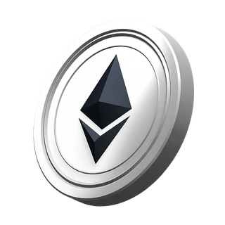 Decorative depiction of an Ethereum ETH coin displayed on a cryptocurrency sign-up page
